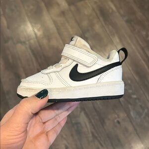 Nike Court Borough Low 2 Recraft TD White Black Toddler Infant Casual